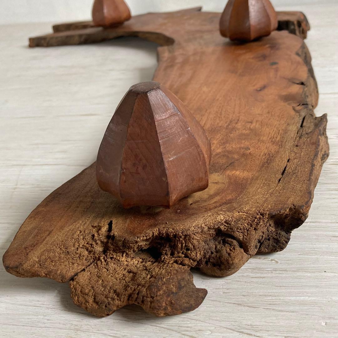 古い木製 展示台 花台 ローテーブル 欅一枚板 耳付き