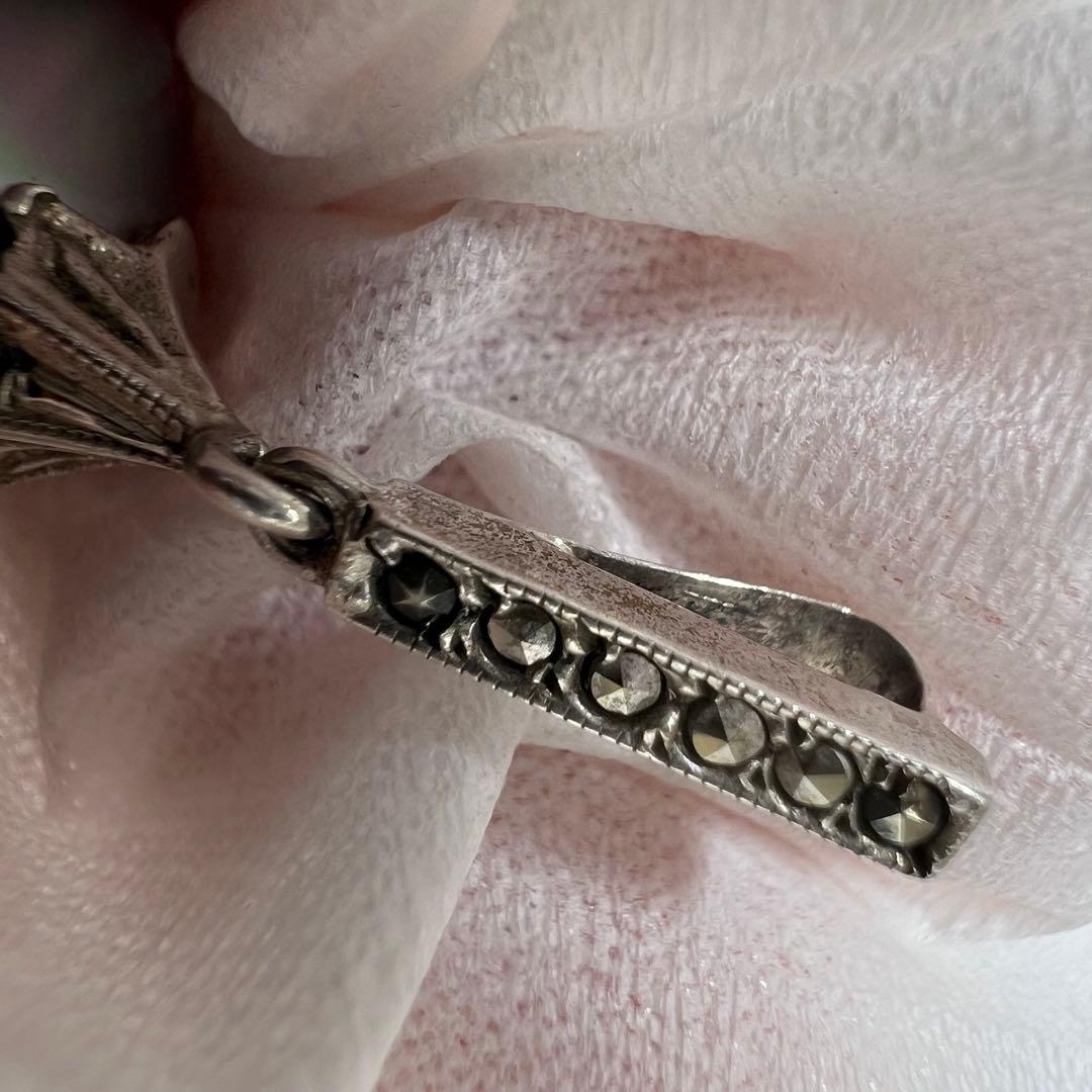 925刻印　特大ブラックパール　ネックレストップ　36g 東K8-0211ア㊱