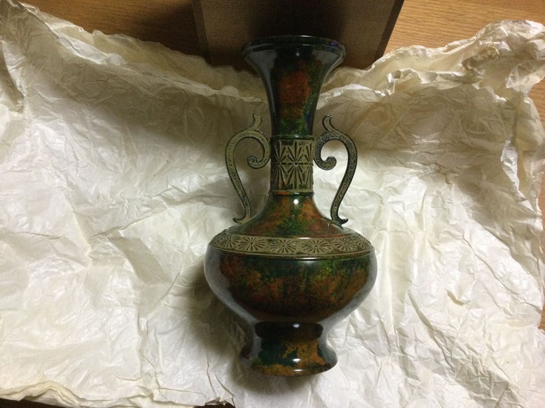 純銅製　花瓶　作者・製作元不明