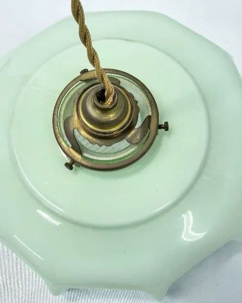 専用　アンティーク 電笠 昭和レトロ 電傘 乳白ガラス レトロ　ウランガラス