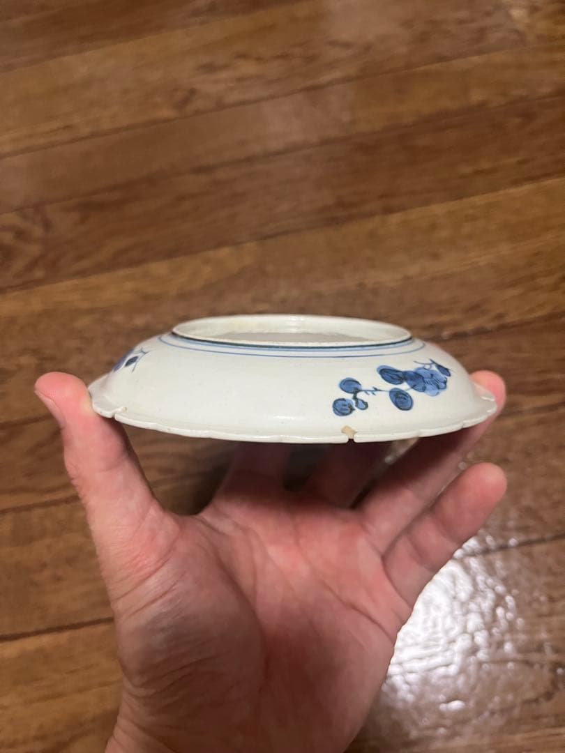 まとめて三脚無傷完品　古平戸　花鳥　民藝　民芸　藍九谷　初期伊万里　古染付