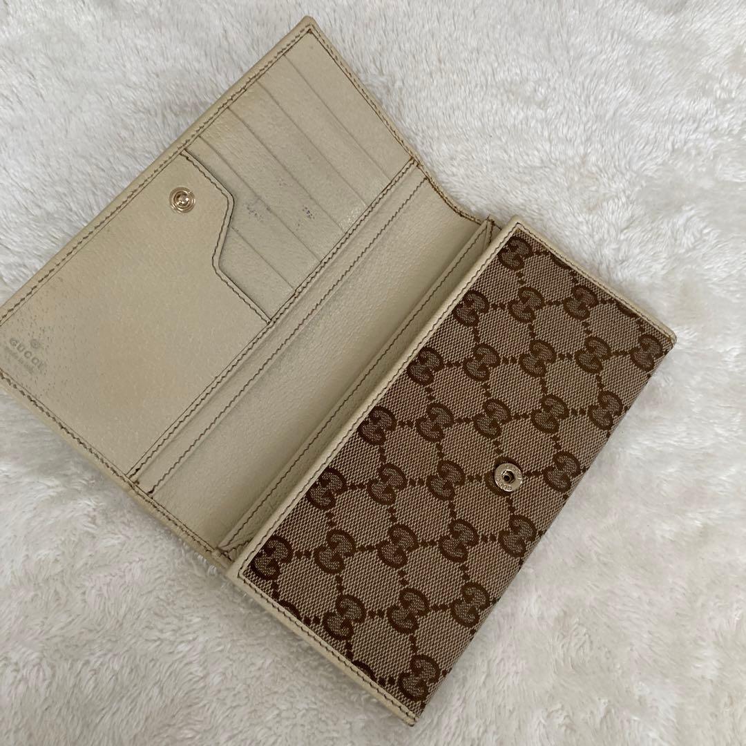 GUCCI 長財布&キーケースセット ベージュブラウン キャンバス グッチ箱付き