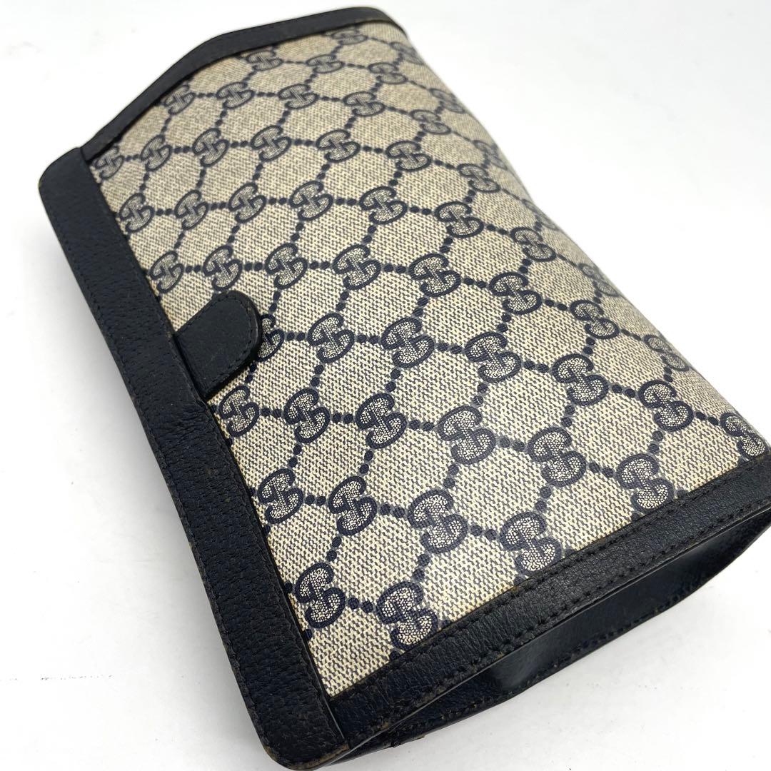 オールドグッチ シェリーライン GGスプリーム クラッチバッグ PVC レザー