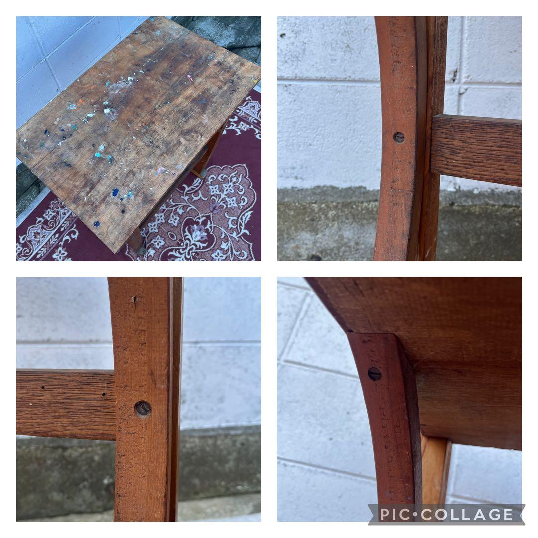 古家具アンティーク品◾️昔の古い木製机 サイドテーブル ディスプレイ台