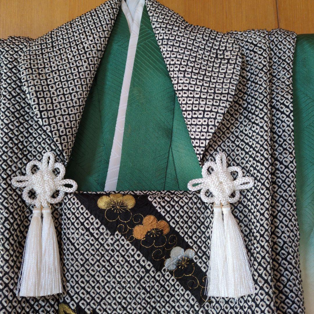 七五三３歳男の子正絹総絞り手縫いの被布（中綿無し）