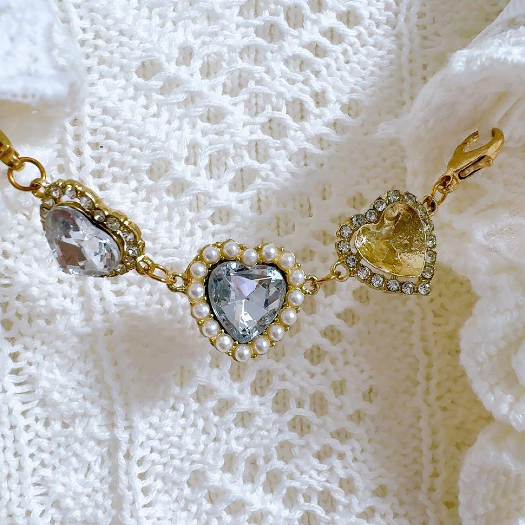 LIZLISA✨クロップド透かしセーラーカーディガン　ハート　リボン　ケーブル