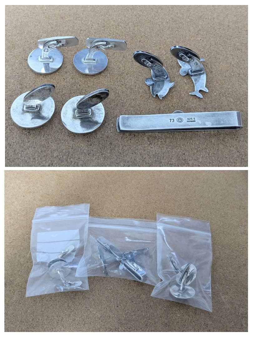 【 】カフスとタイピン (ジャンク、約53g)