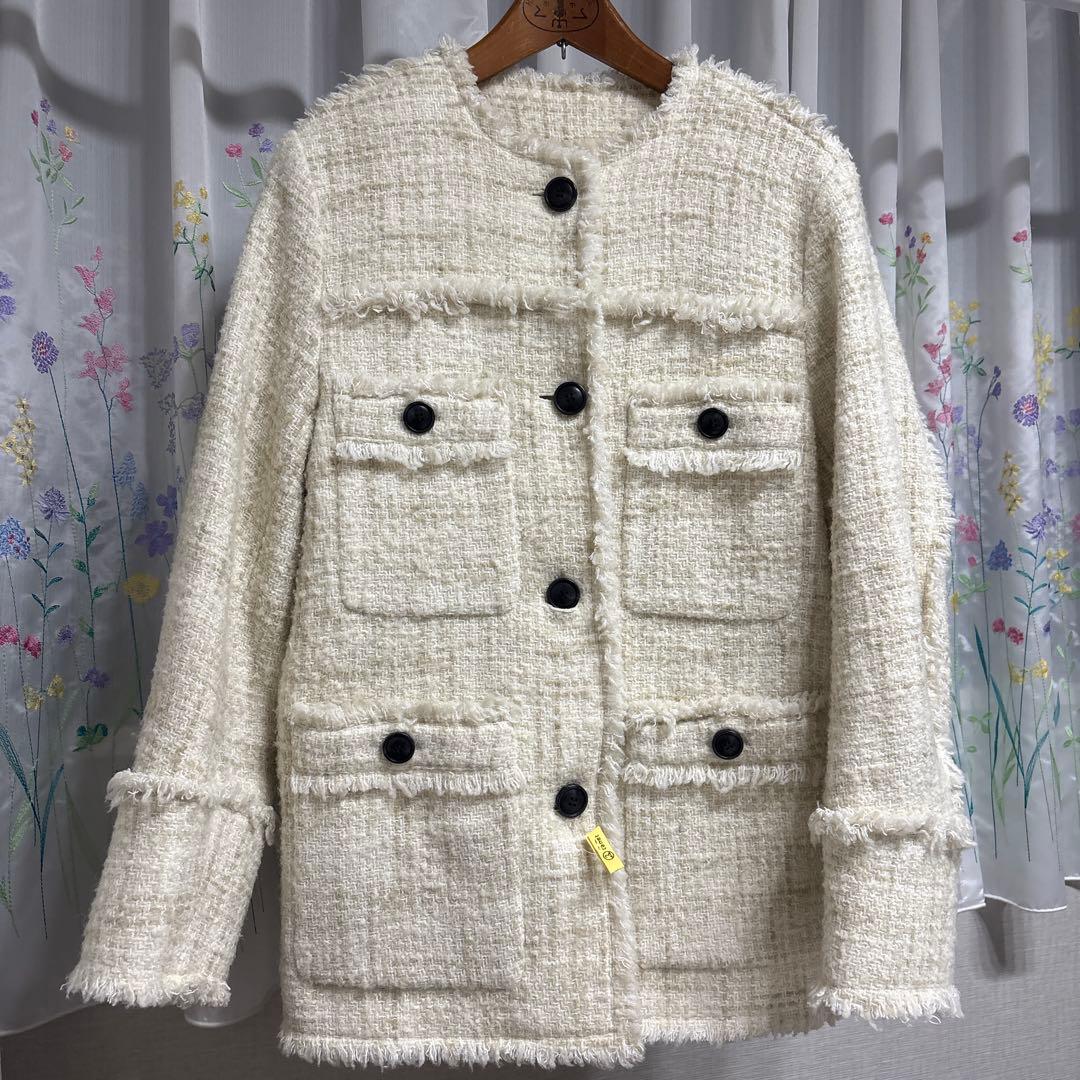 CLANE クラネ ノーカラーツイードジャケット