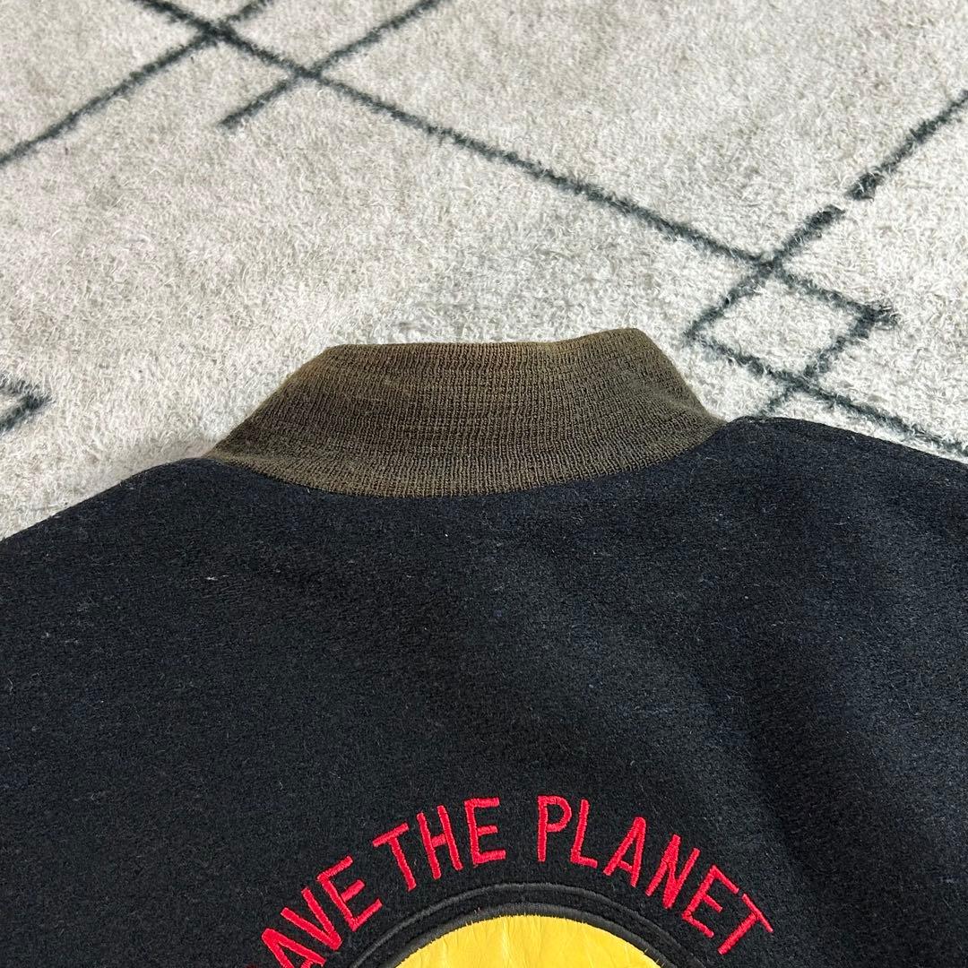 【USA製】90s 希少 ハードロックカフェ スタジャン 刺繍 ニューヨーク L