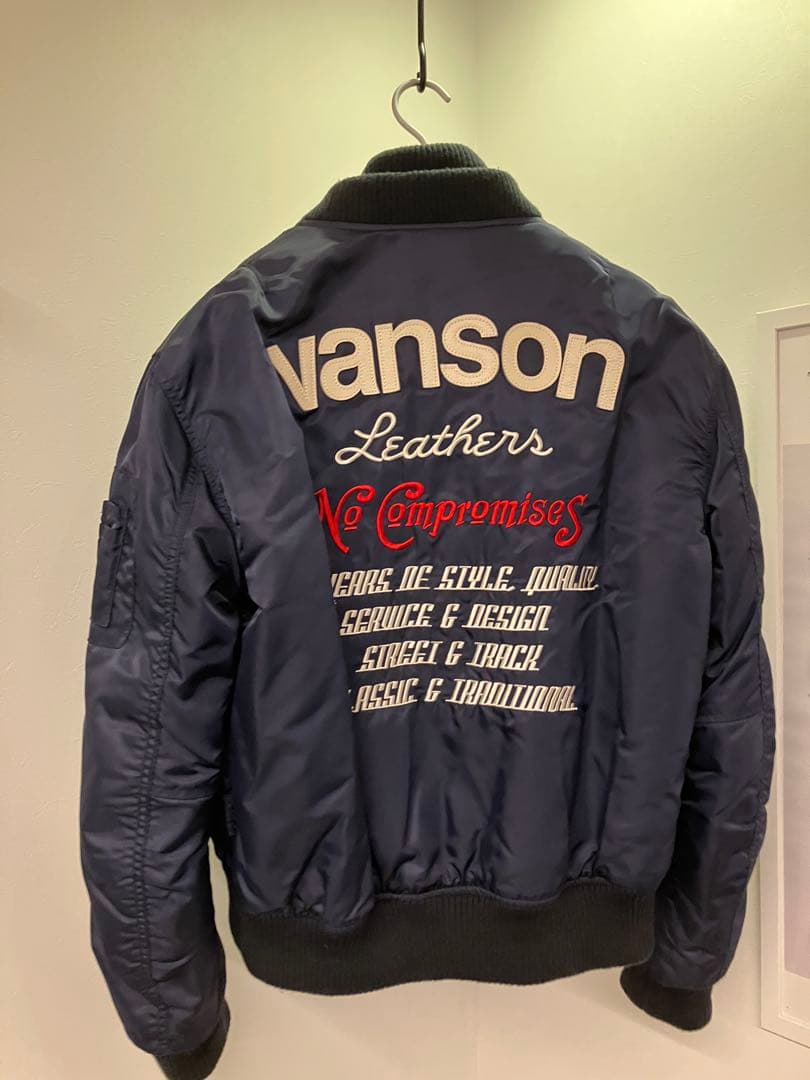 vanson ネイビー バイクジャケット　本物L