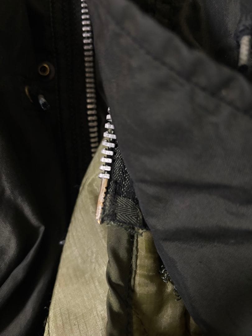 M-65 フィッシュテールパーカー 黒染め Sサイズ アルミジップ ライナー付き