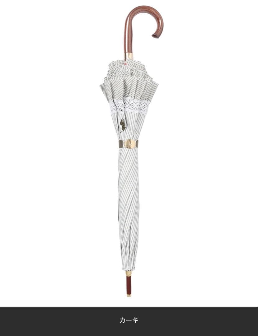 晴雨兼用日傘 長傘 ポロポニー ストライプフリル 遮光 遮熱 UV 軽量