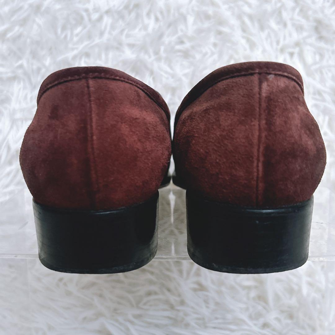 HERMES Hマーク スエード　革　ローファー　パンプス　ブラウン 35.5