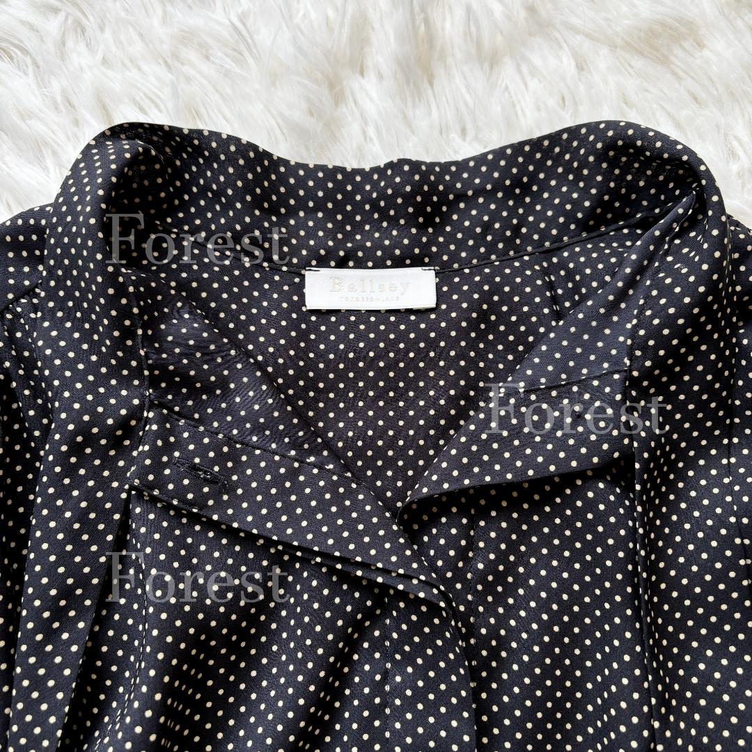 【美品】ミニドットプリントボウタイブラウス　size36　トゥモローランド