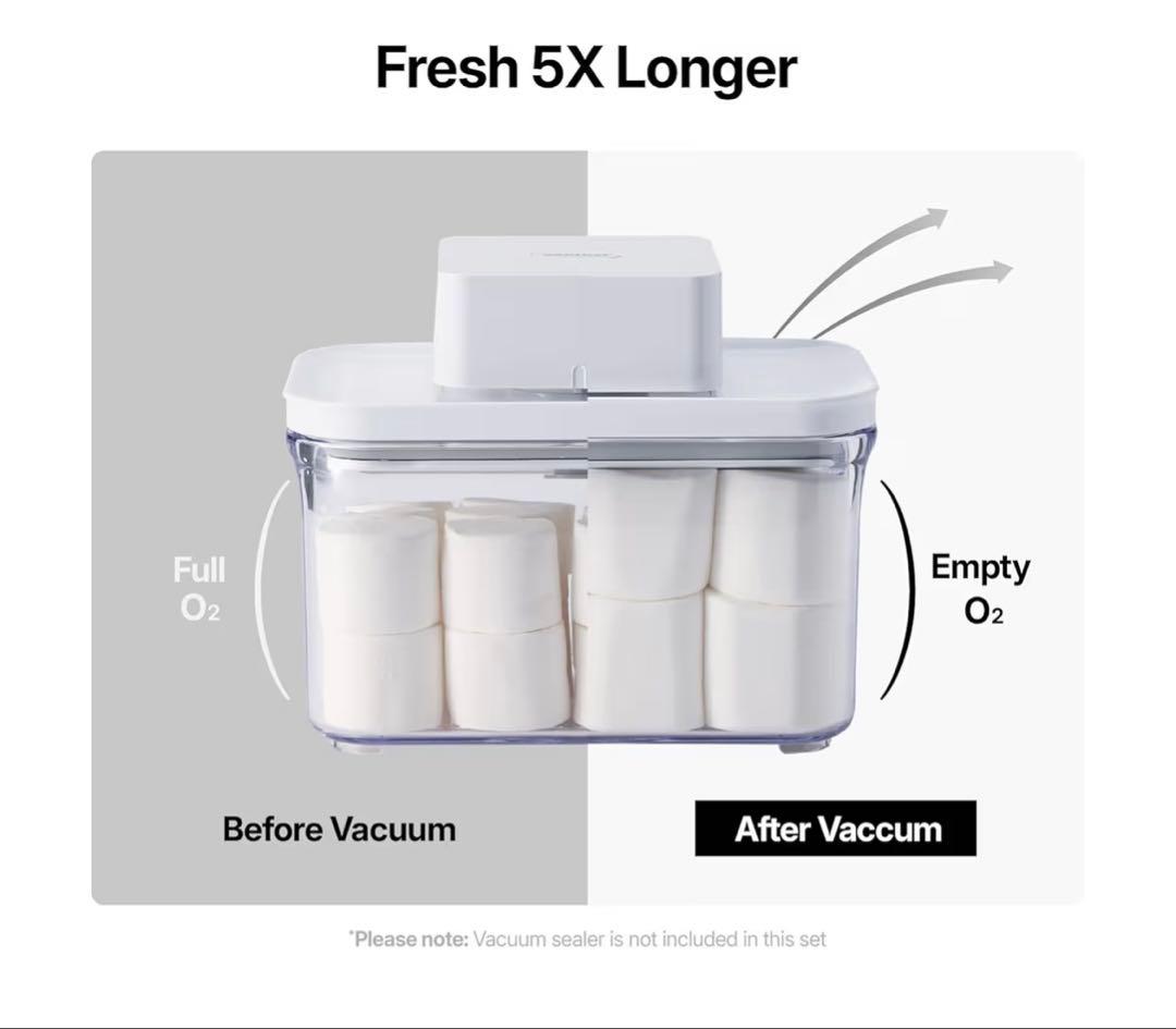 VAKUEN バクエン　真空保存容器　1.0L×2個　2.0L×2個　合計４個