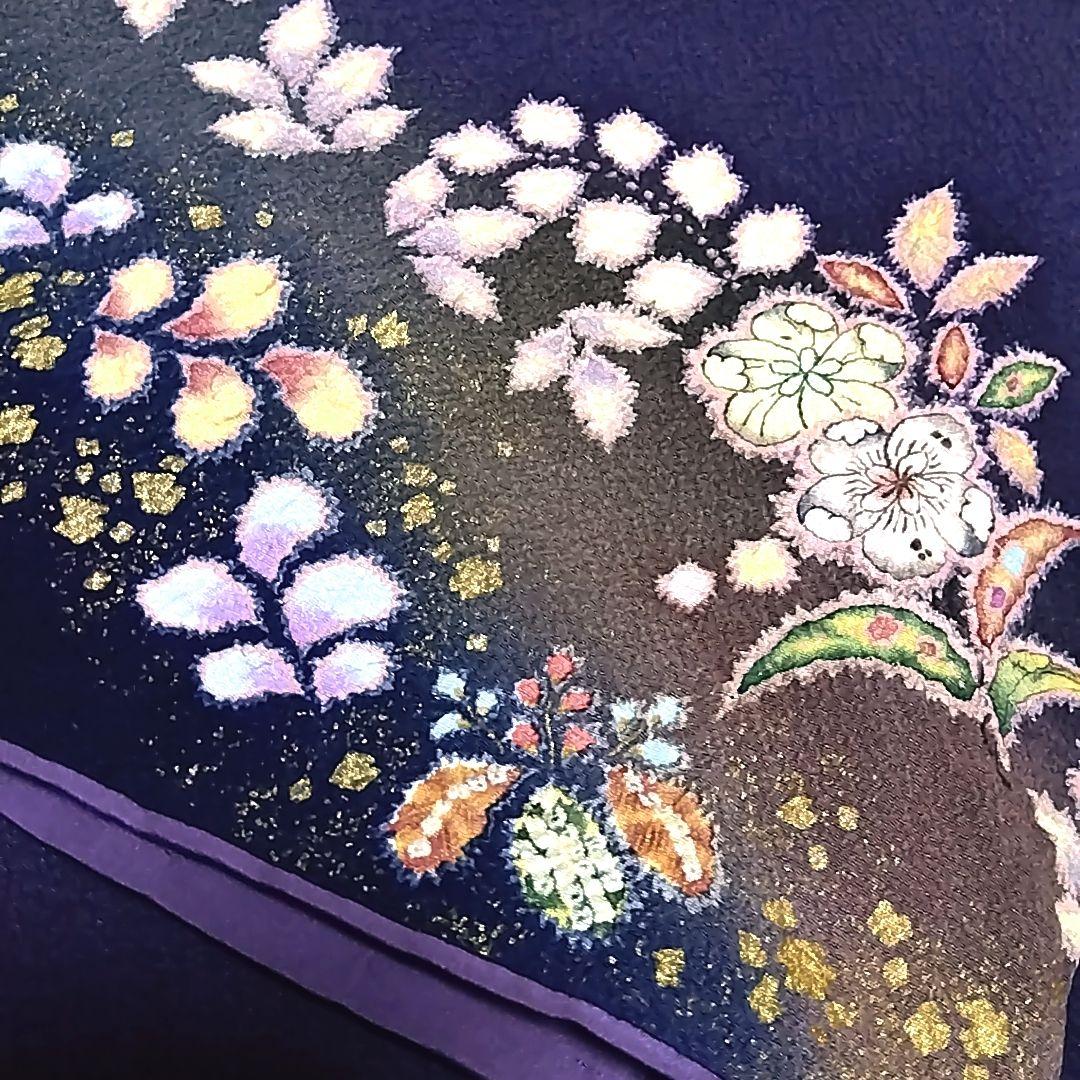 翠山工房 落款 セット 辻ケ花 辻ヶ花 袋帯 辻が花 訪問着 青 紫 絞り