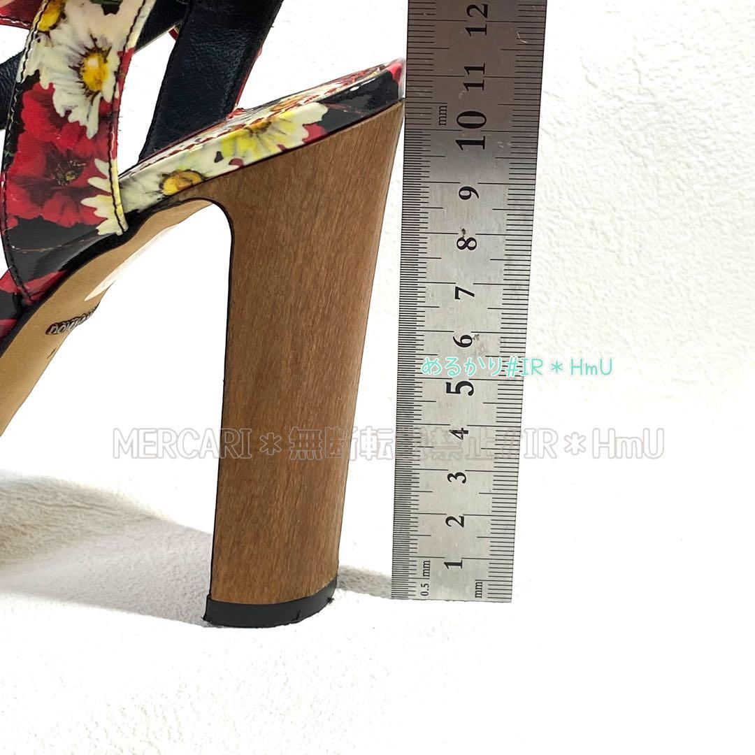 DOLCE&GABBANA 花柄　ハイヒール　サンダル　アンクルストラップ　38