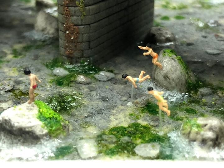 煉瓦橋のある風景　ジオラマ