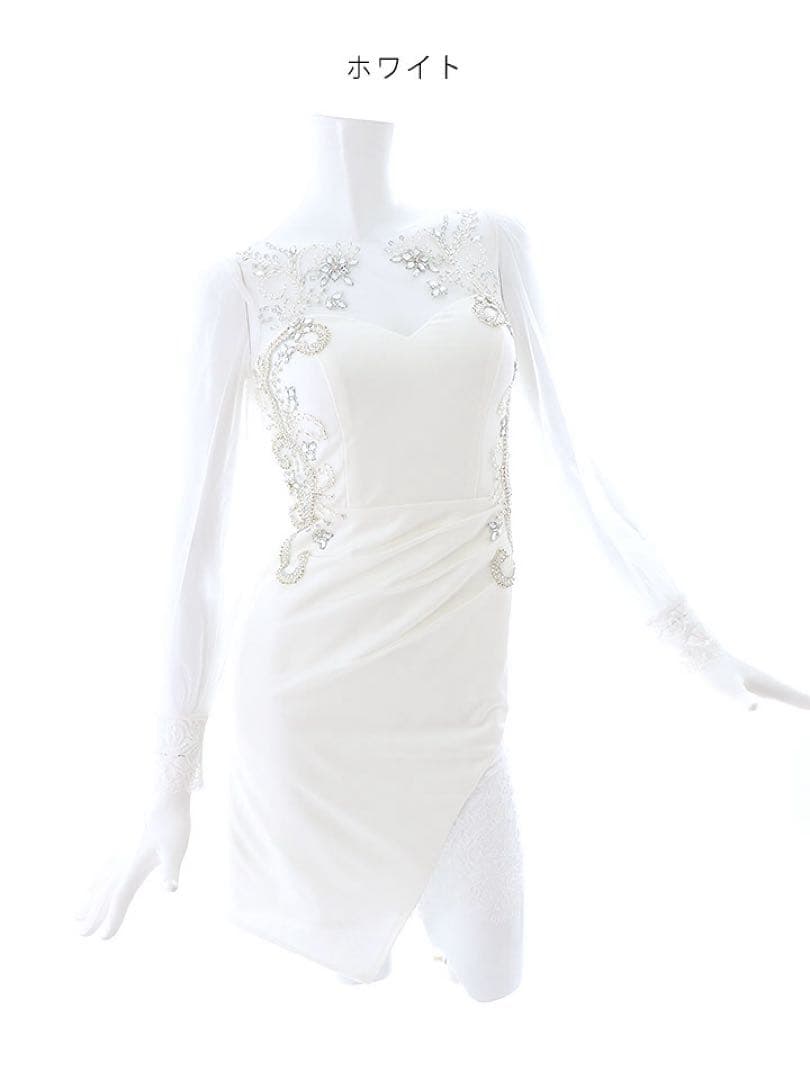 シースルービジューレース♡キャバドレス ミニドレス ジュエルズ ローブドフルール