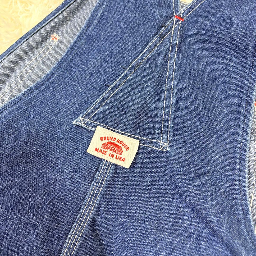 ROUND HOUSE ラウンドハウス デニムオーバーオール USA製 L相当
