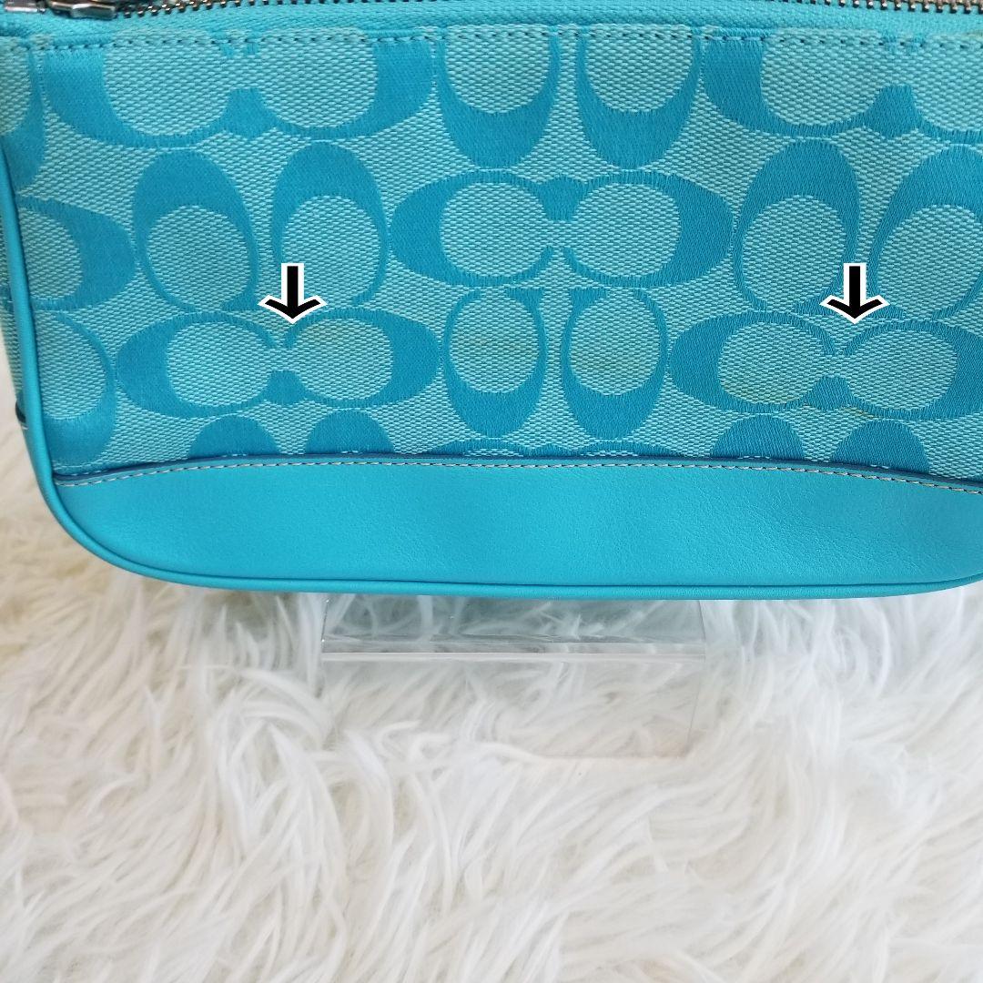 希少カラーCOACHコーチ／シグネチャー／デミバッグ／Y2K／アクセサリーポーチ