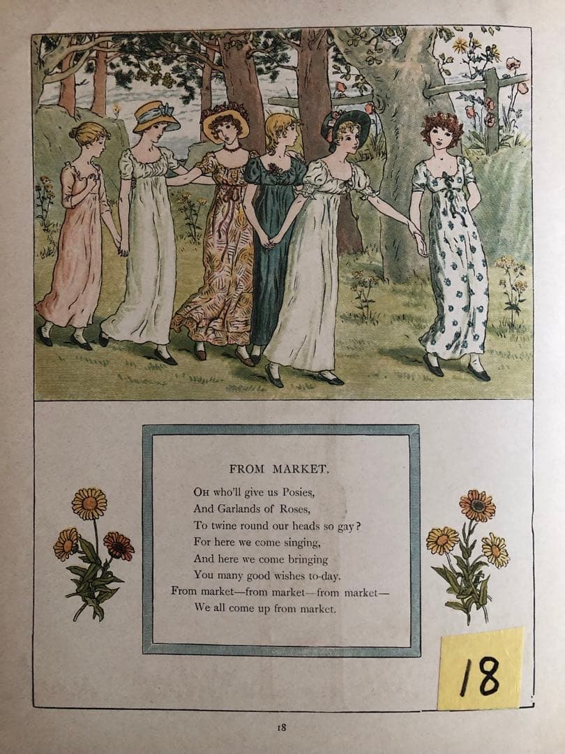 1885年に出版された ケイト・グリーナウェイの 多色版画で製作された絵本