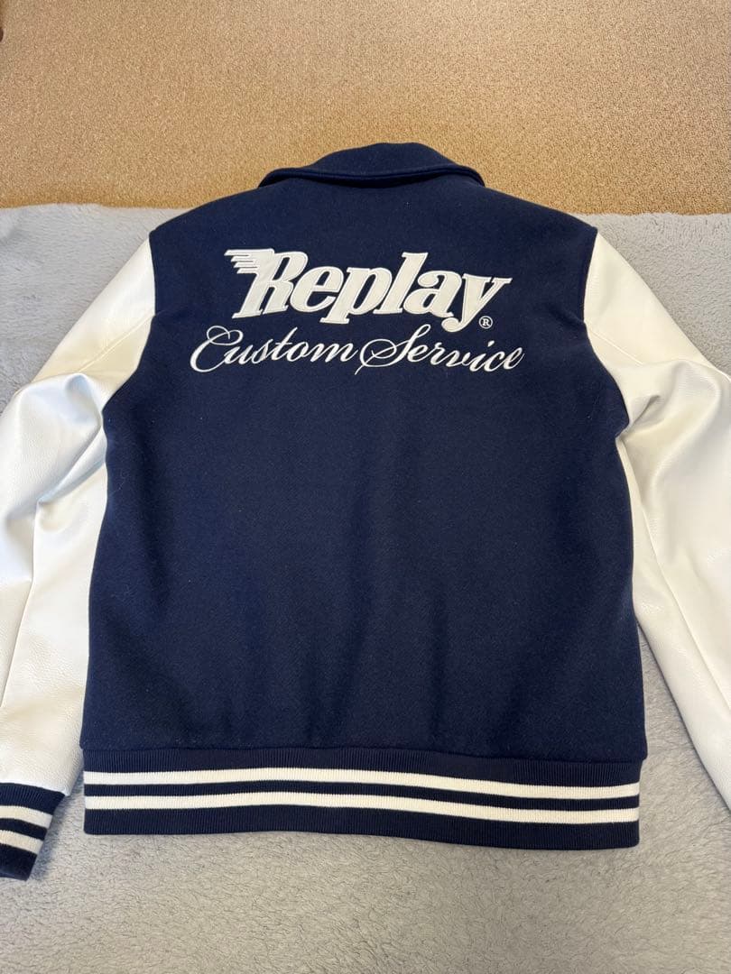Replay スタジャン ネイビー/ホワイト