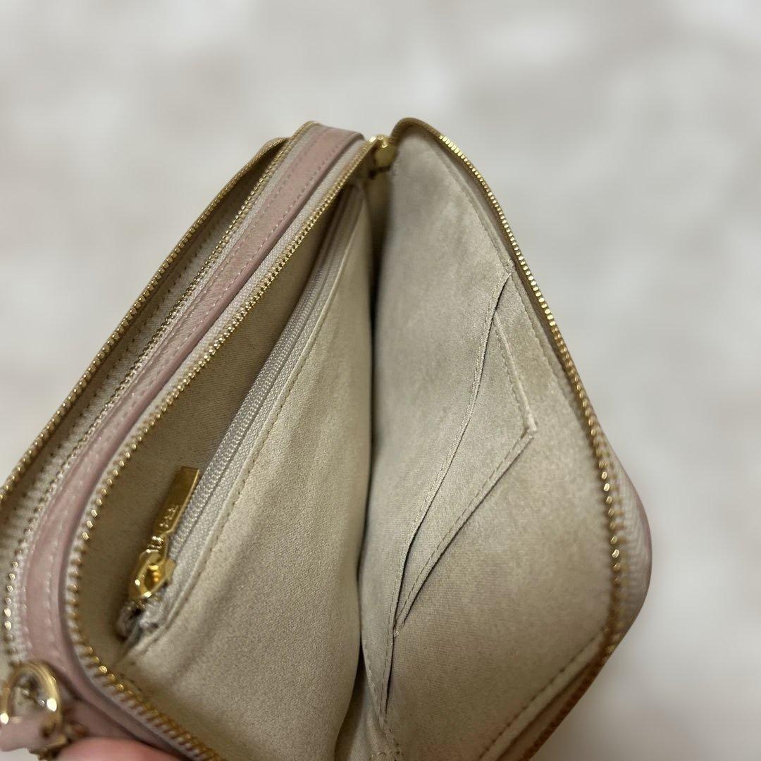 ATAO アタオ アミュレット ローズクォーツ ショルダーウォレット エナメル