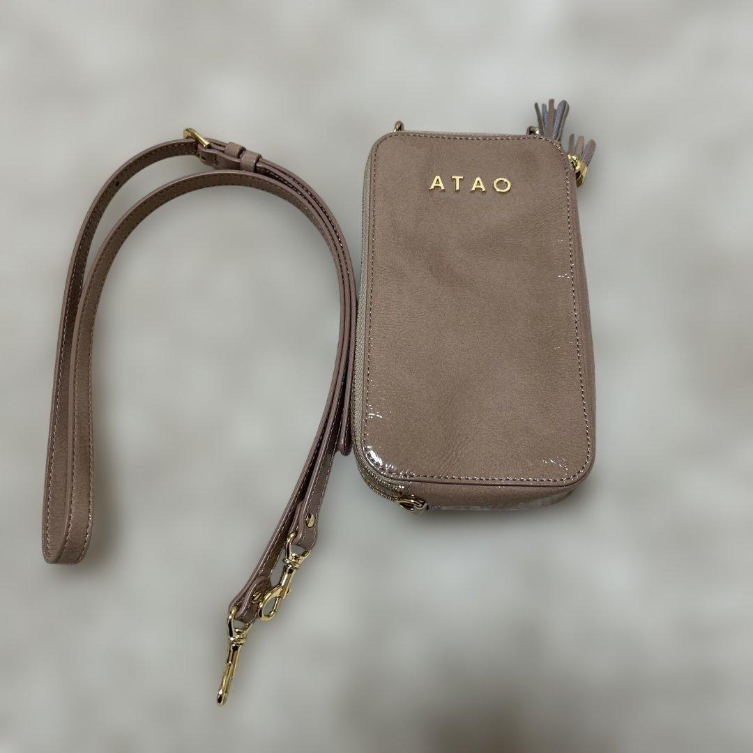ATAO アタオ アミュレット ローズクォーツ ショルダーウォレット エナメル