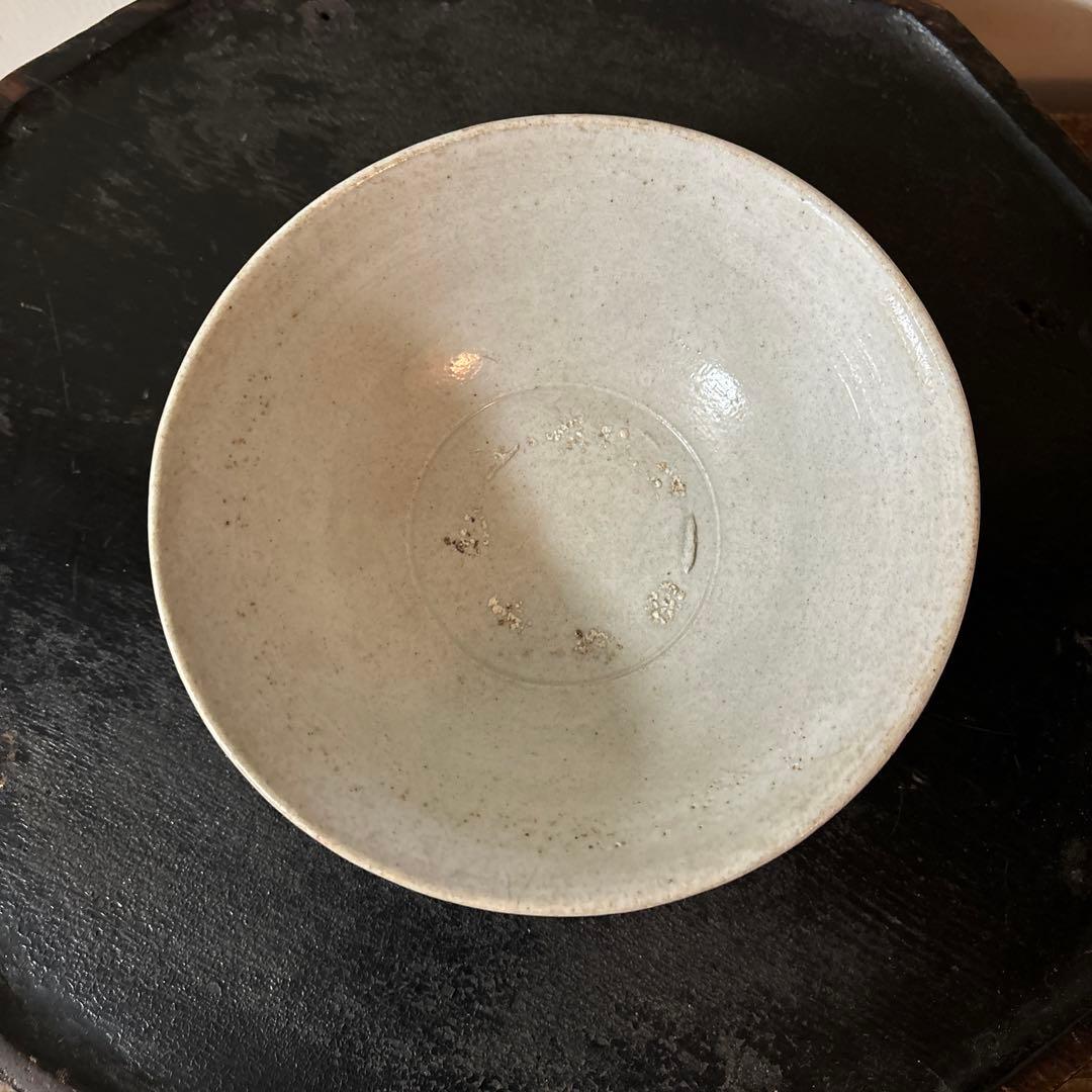 李朝　朝鮮王朝堅手鉢　白磁　茶碗　古民芸　韓国アンティーク　大茶碗　朝鮮古民具