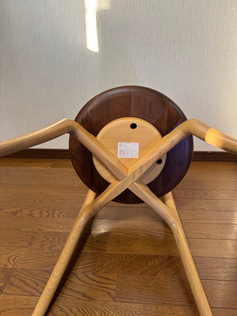 起立木工　スタッキングチェア 4脚 回転椅子 ダイニング 回転チェ