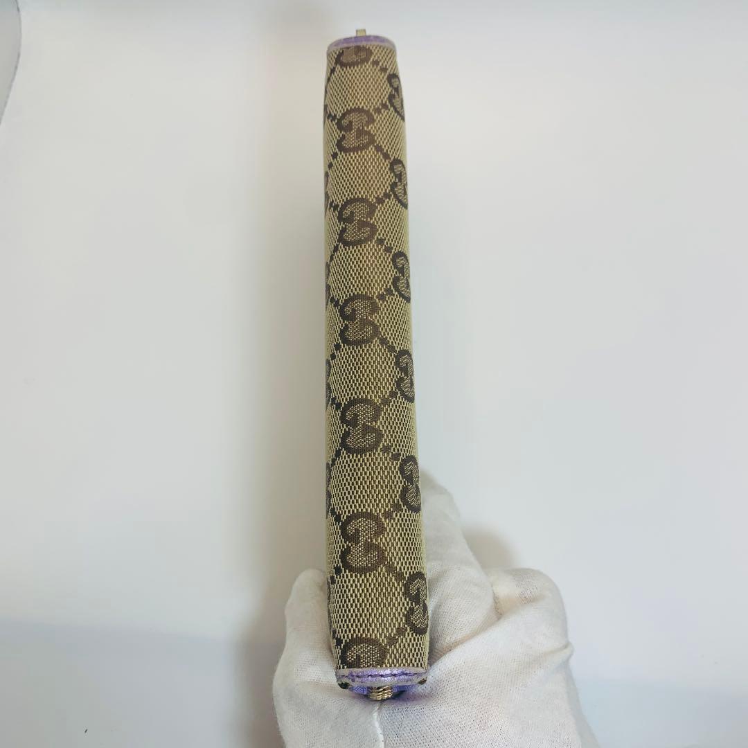 ⭐️グッチ 長財布 GGキャンバス 282477 ブラウン パープル ゴールド