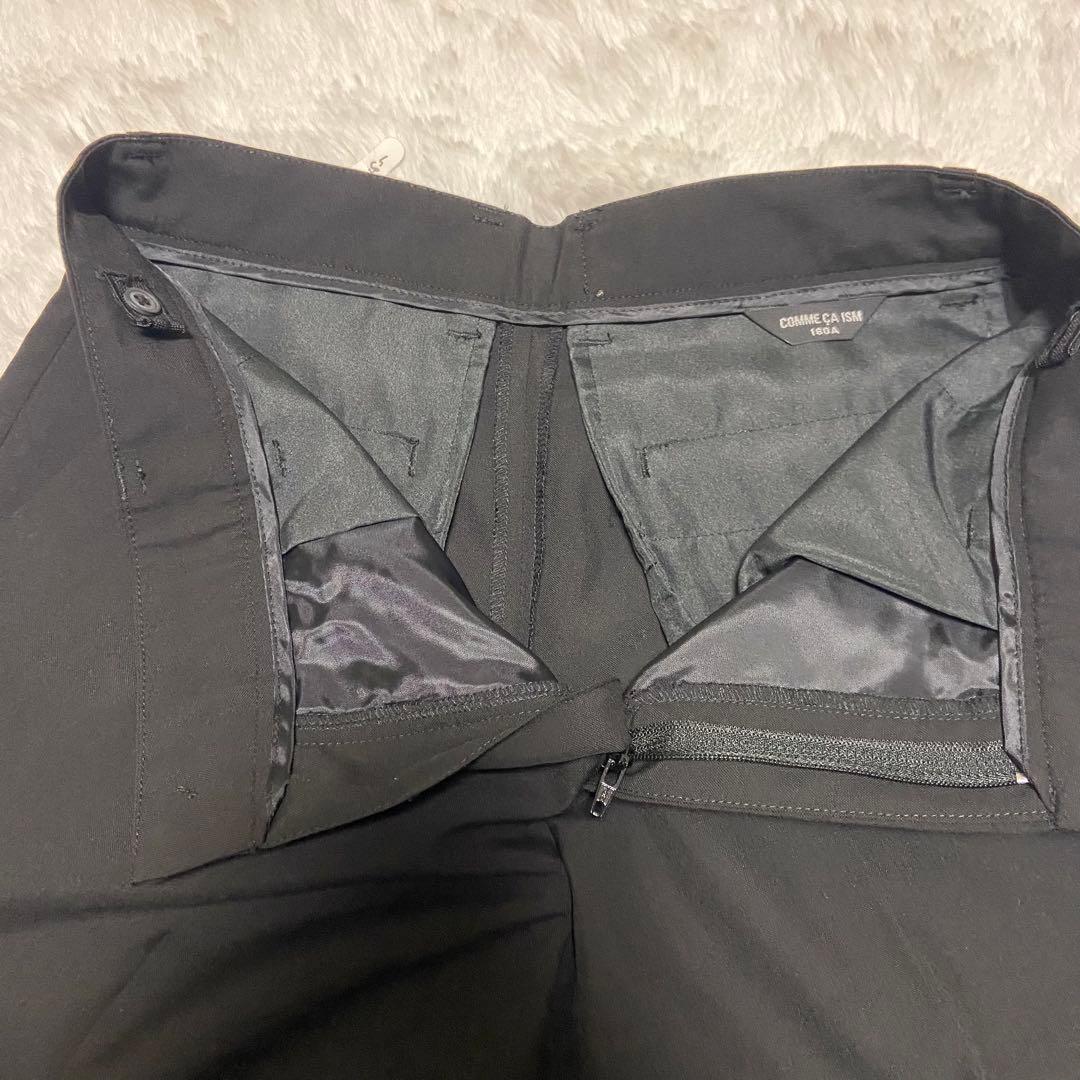 COMME CA ISM 黒スーツ 160A ネクタイ　ポケットチーフ　卒業式