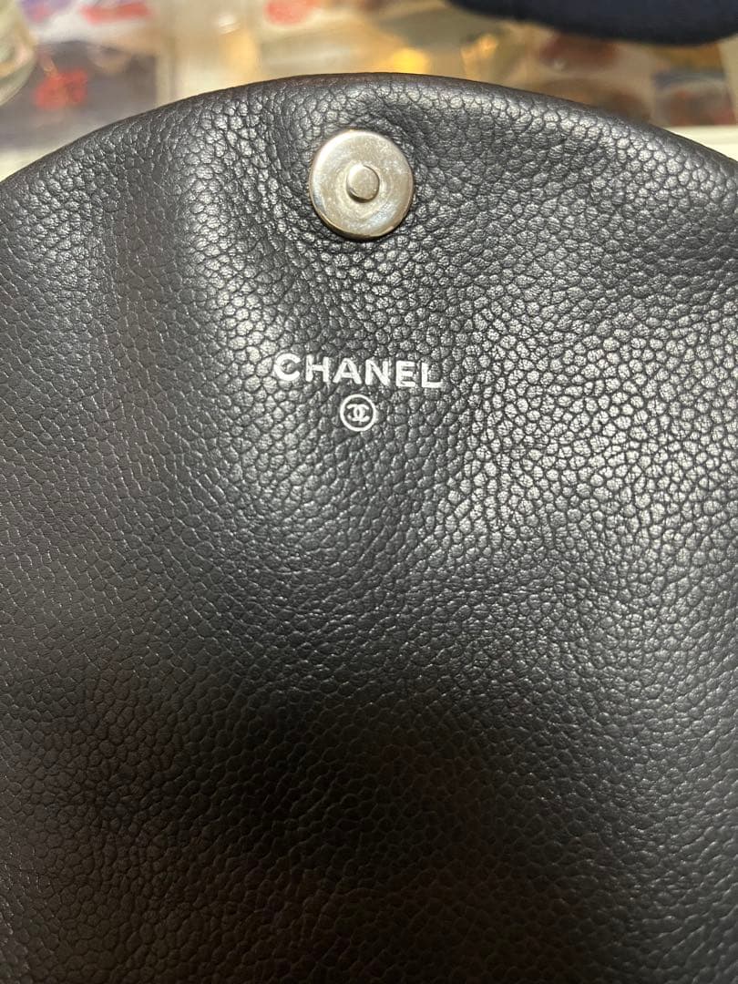 美品　シャネル ハーフムーンショルダーバッグ　チェーンウォレット キャビアスキン