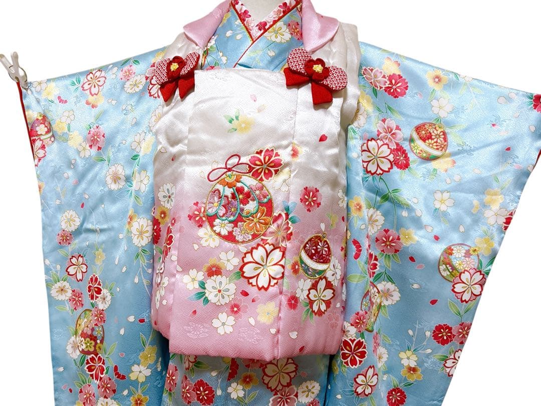 正絹フルセット♡七五三　3歳　女の子　一式　水色