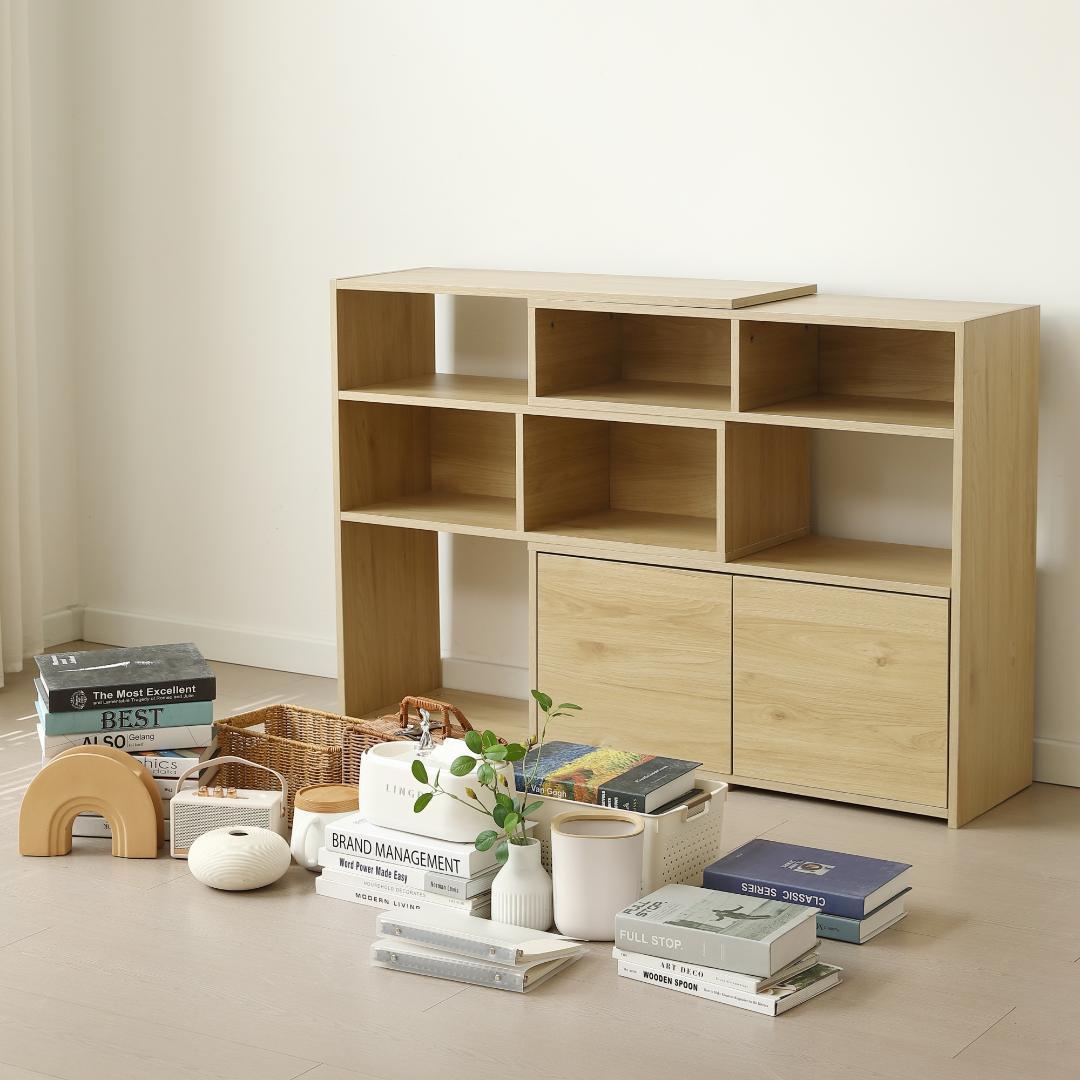 超人気！伸縮ラック オープンシェルフ サイドボード リビング収納 幅80～158