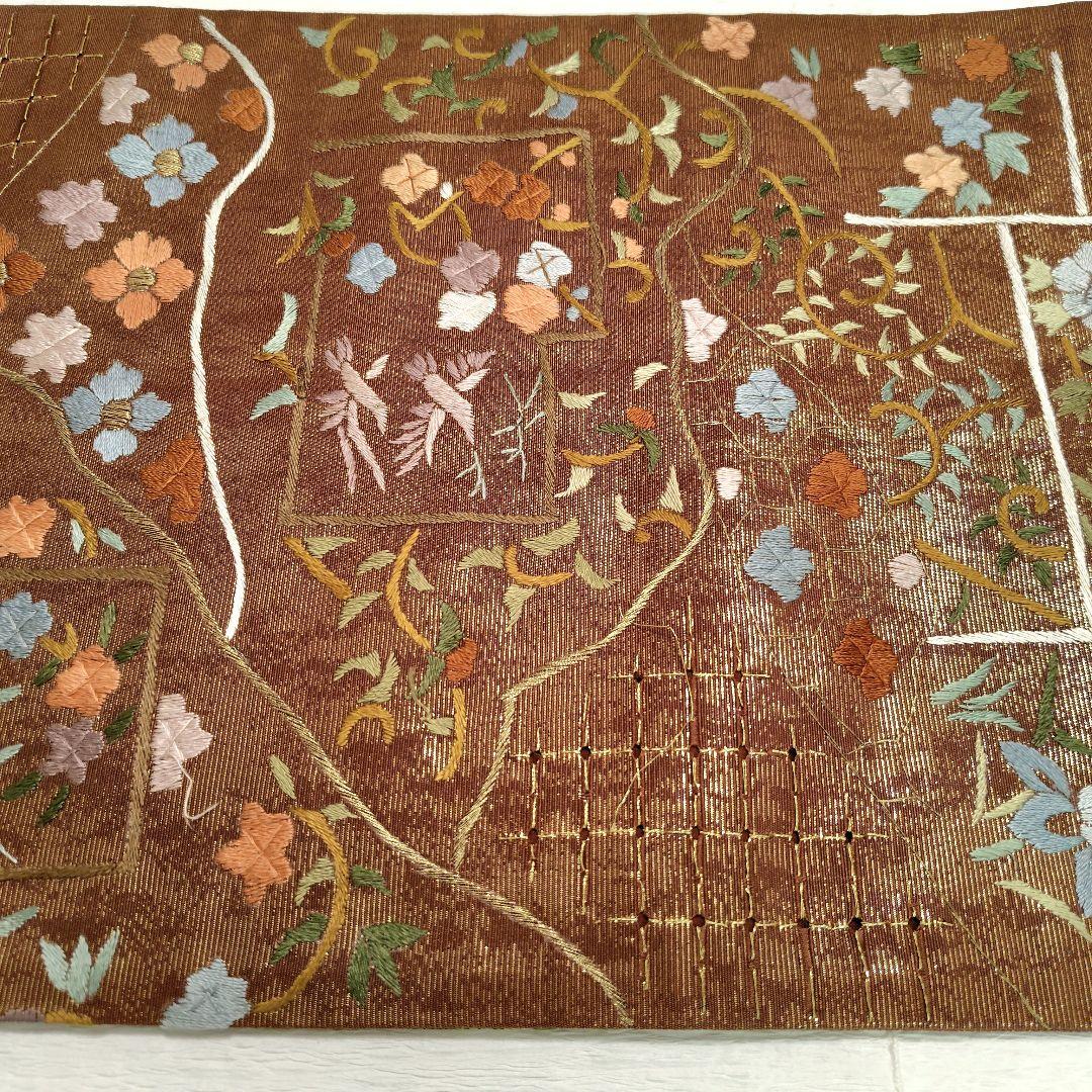 刺繍　袋帯　豪華　金糸