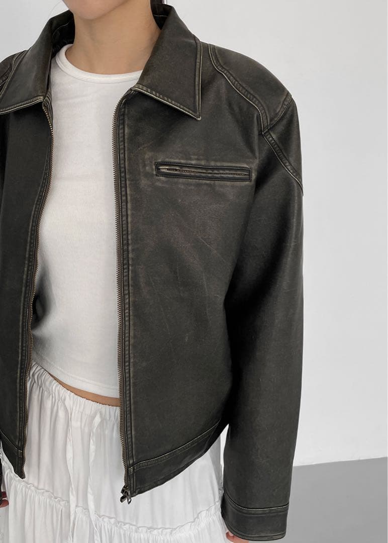 BLACKUP [MADE] アンバックウォッシングレザージャケット