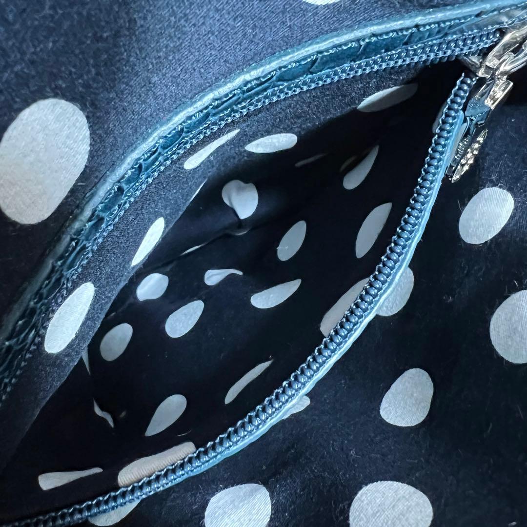 muta ムータ　No.8 ハンドバッグ　スパンコール　ネイビー　レザー　水玉