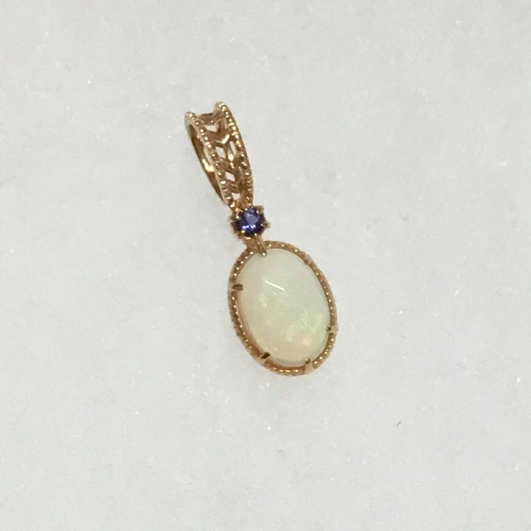 agete アガット K10 オパール アイオライト　ペンダントトップ