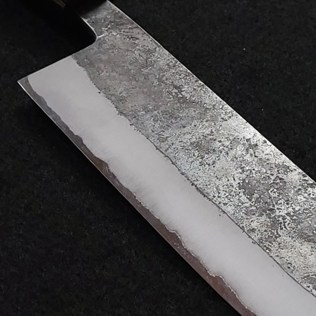 青紙２号クラッド　黒打　菜切型万能包丁160㎜　焼柄　G1635