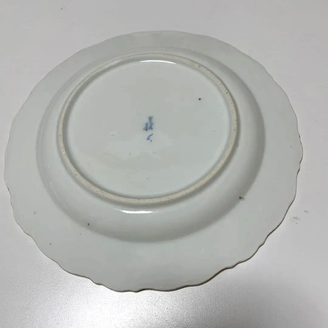 ＊豪華な四つ花皿＊エナメルと青の縁取り＊２１.３cm・Meissen・