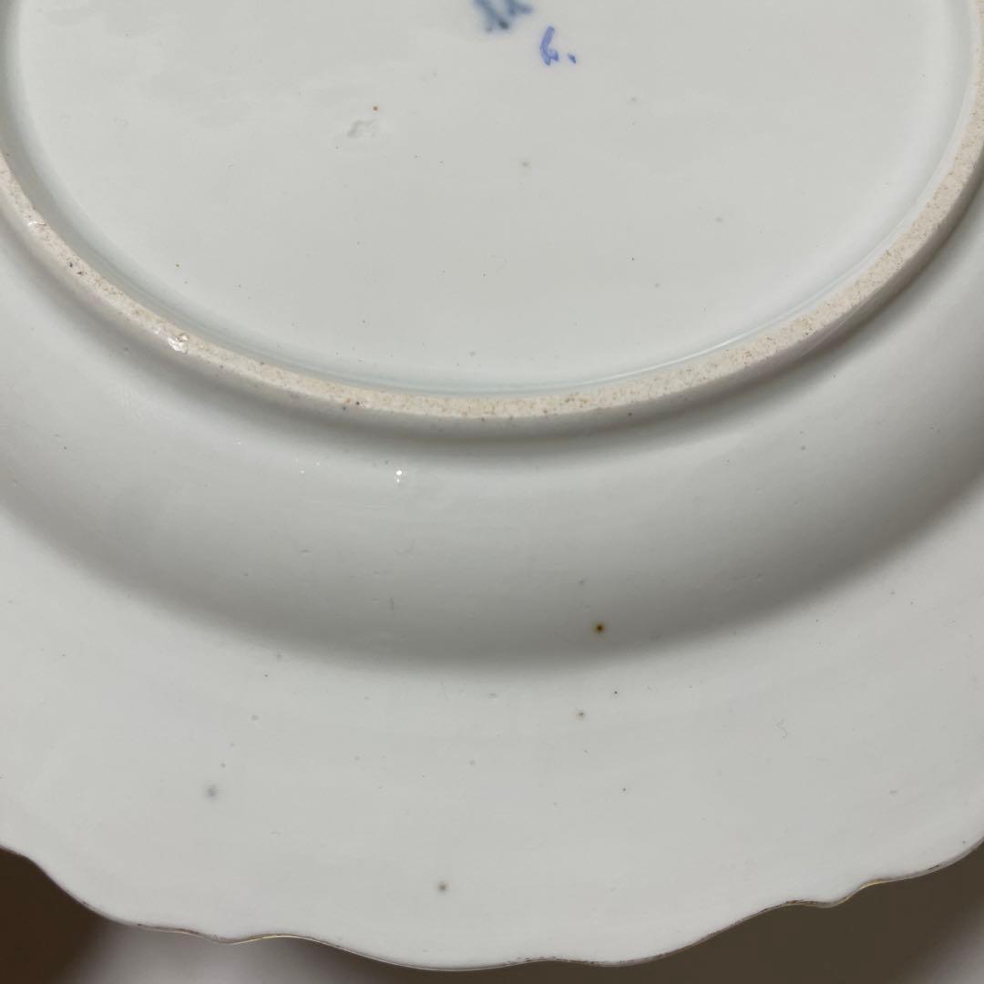 ＊豪華な四つ花皿＊エナメルと青の縁取り＊２１.３cm・Meissen・