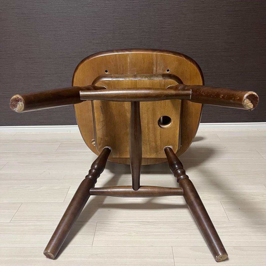 希少 飛騨家具　ウィンザーチェア　回転チェア　昭和レトロ　ヴィンテージ　木製 ①