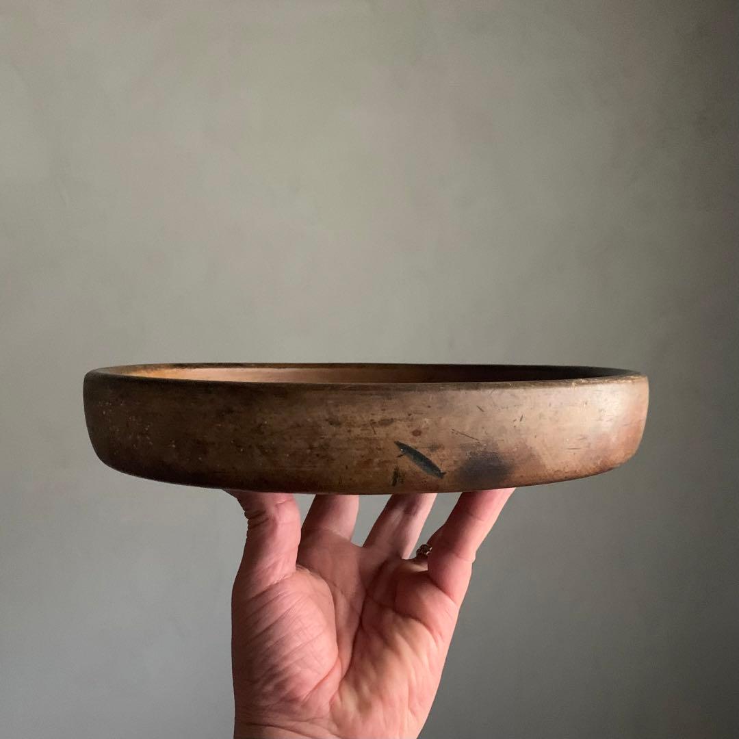 佳き木肌の くりぬき盆 No.2 古道具 アンティーク