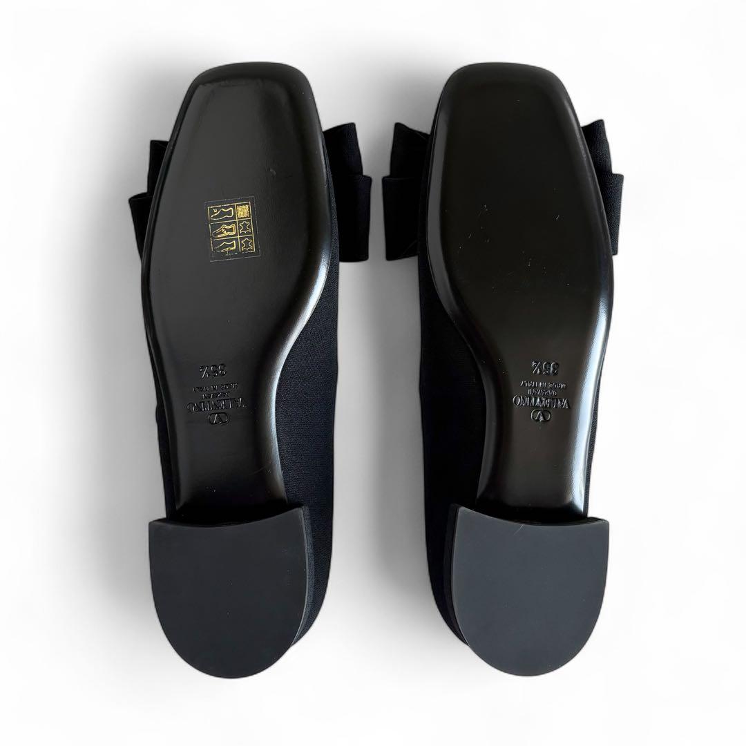 未使用 VALENTINO ボウジェーン クレープファブリック バレリーナ 現行