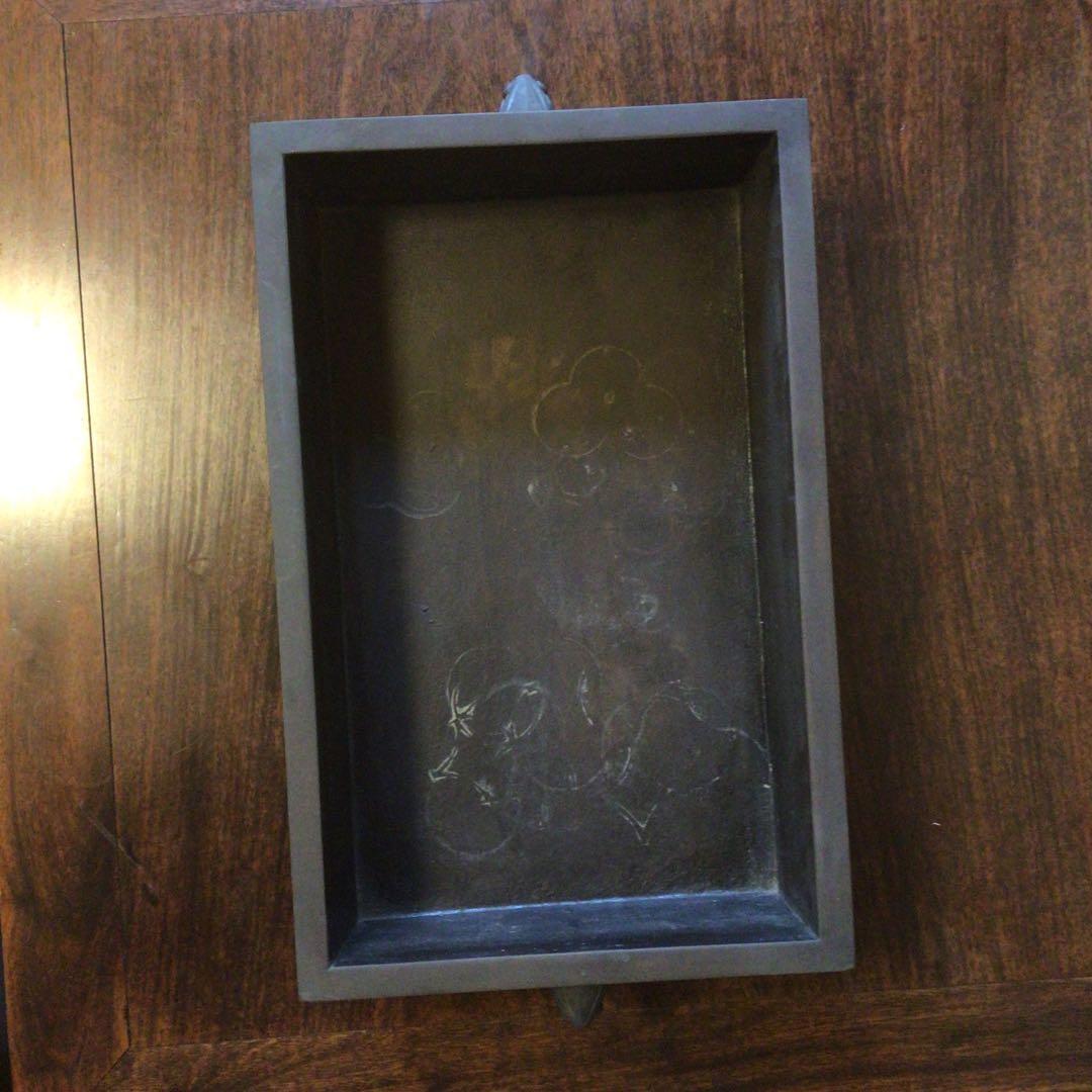 水盤　真鍮　花器　華道具　いけばな　双獣耳　時代物　骨董品　工芸品