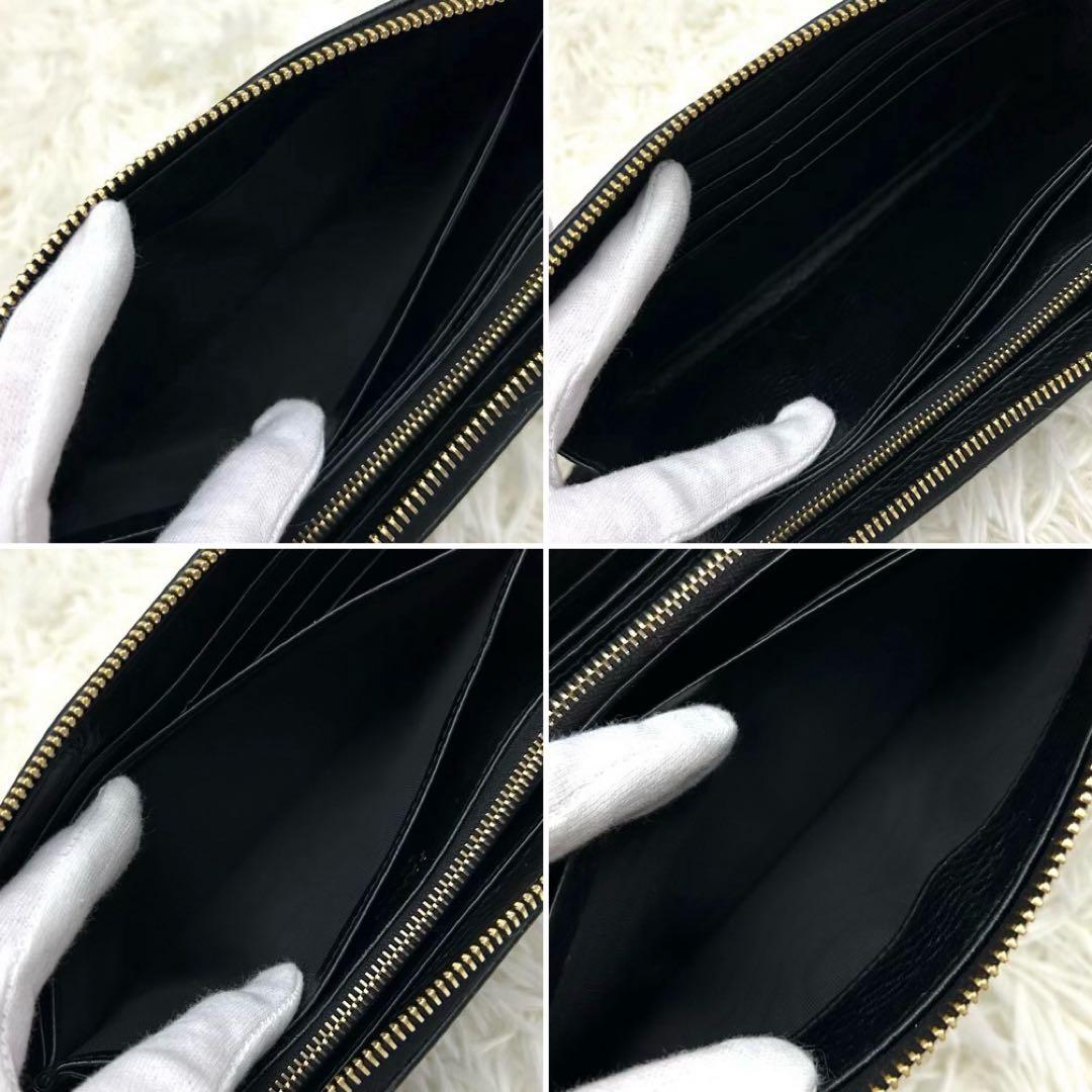 【極美品】PRADA ラウンドファスナー サフィアーノレザー 長財布 ブラック