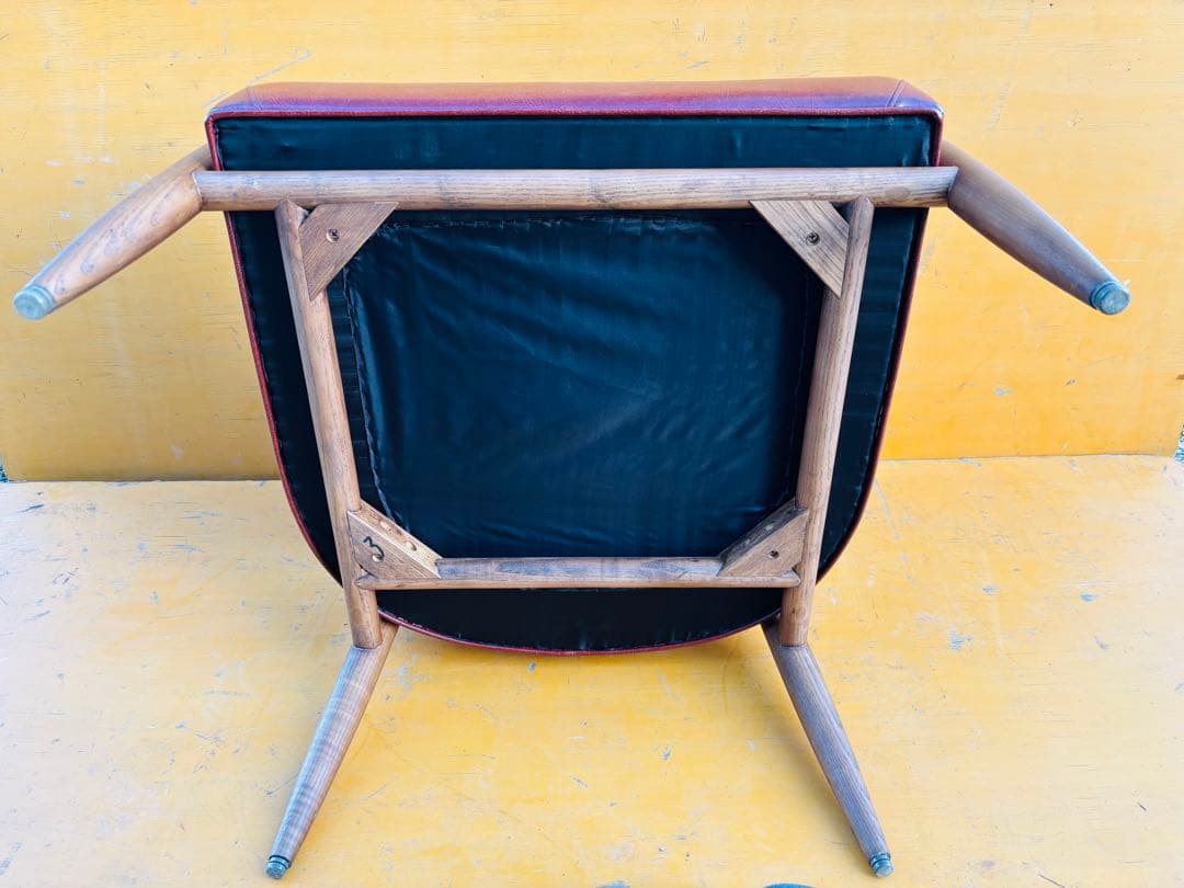 J59★アスプルンド★美品 アームチェア ラウンジチェア レザー 木製フレーム