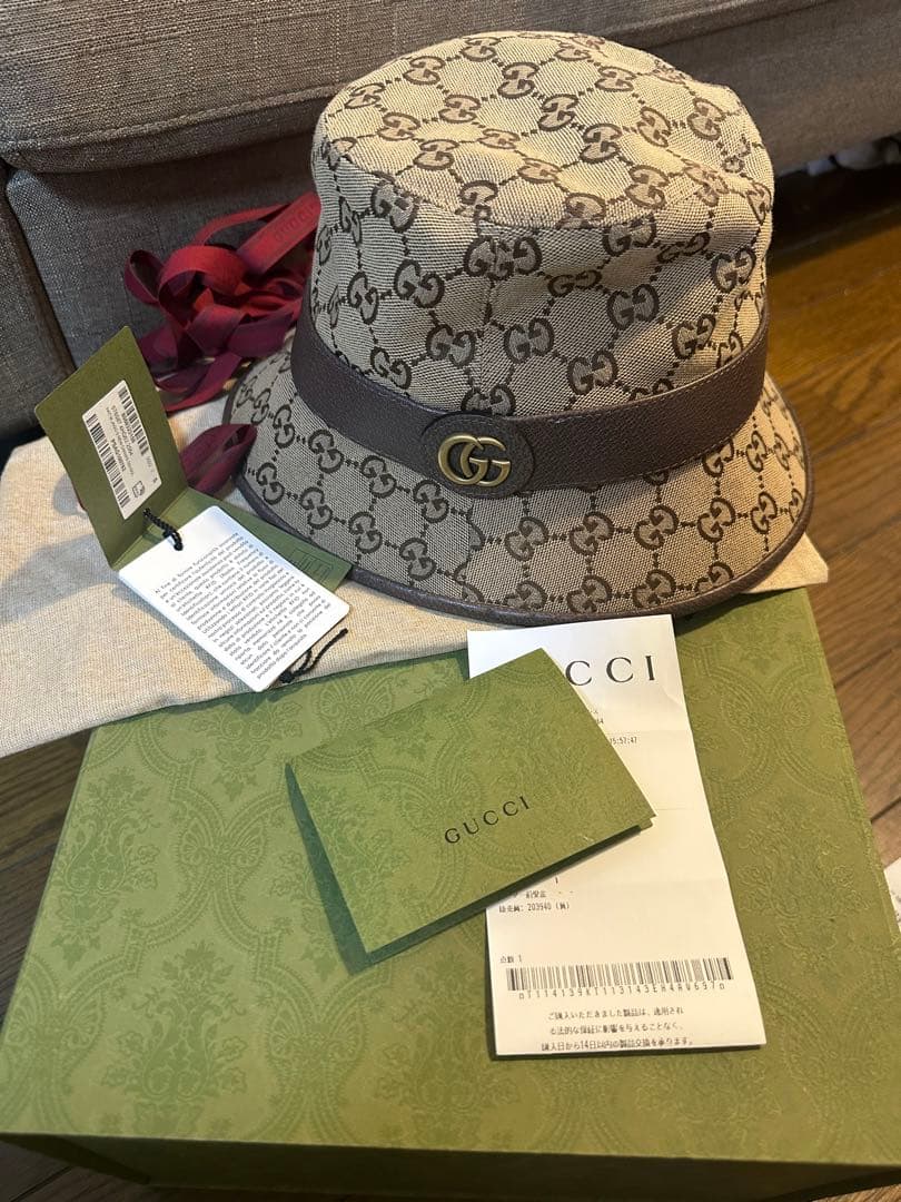 GUCCI GGモノグラム バケットハット　S